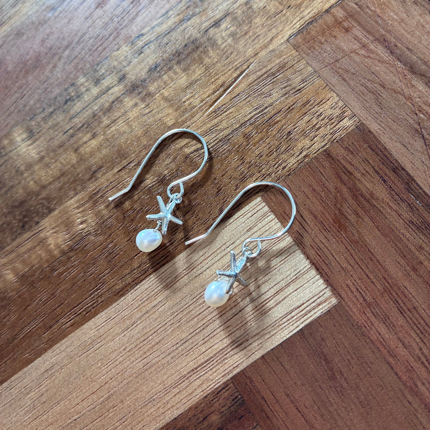 Pearl & Starfish Charm Earrings