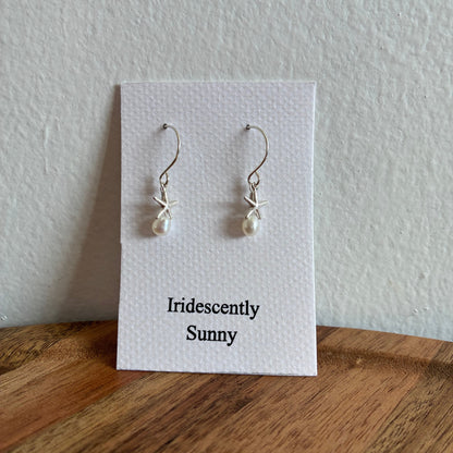 Pearl & Starfish Charm Earrings