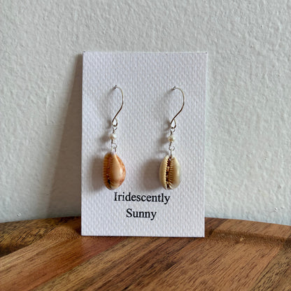 Honey Cowrie Shell Earrings