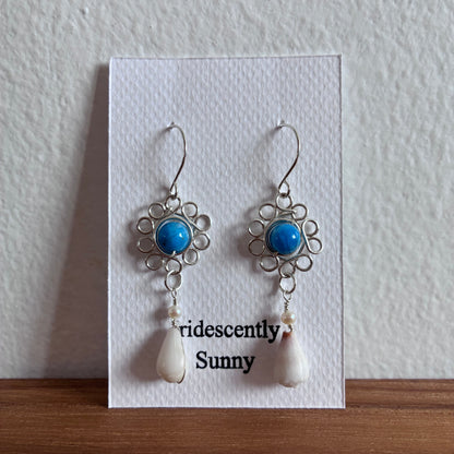 Pua & Mini White Cone Shell Earrings