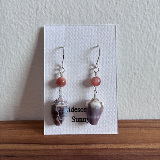 Mixed Cone Shell & Sunstone Lepidocrocite