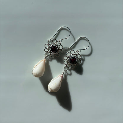 Pua & White Cone Shell Earrings