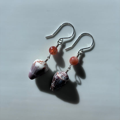 Mixed Cone Shell & Sunstone Lepidocrocite
