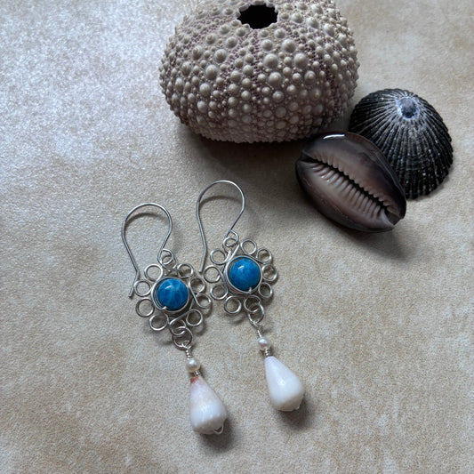 Pua & Mini White Cone Shell Earrings